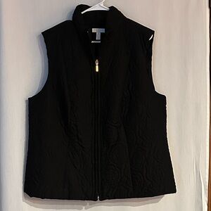 Charter Club Quilted Black Vest 2X